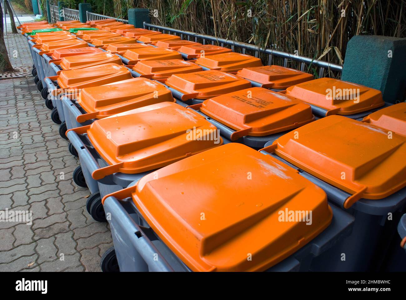 Wheeled rubbish bins in Daejeon Stock Photo Alamy