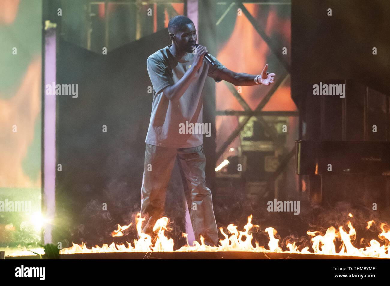 London, UK. 8 February 2022. Dave on stage during the the Brit Awards ...