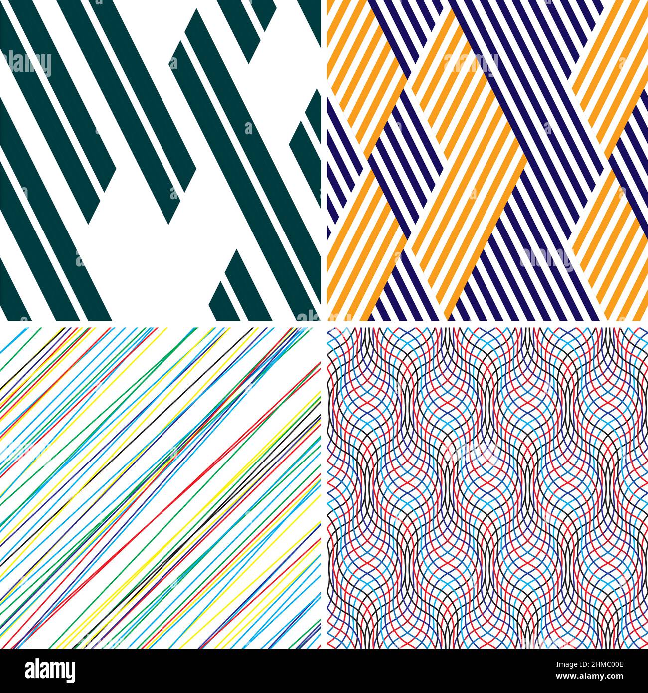 4 different vector patterns in the same package(eps). One pattern is paid and 3 are free (white dividing lines) Stock Vector
