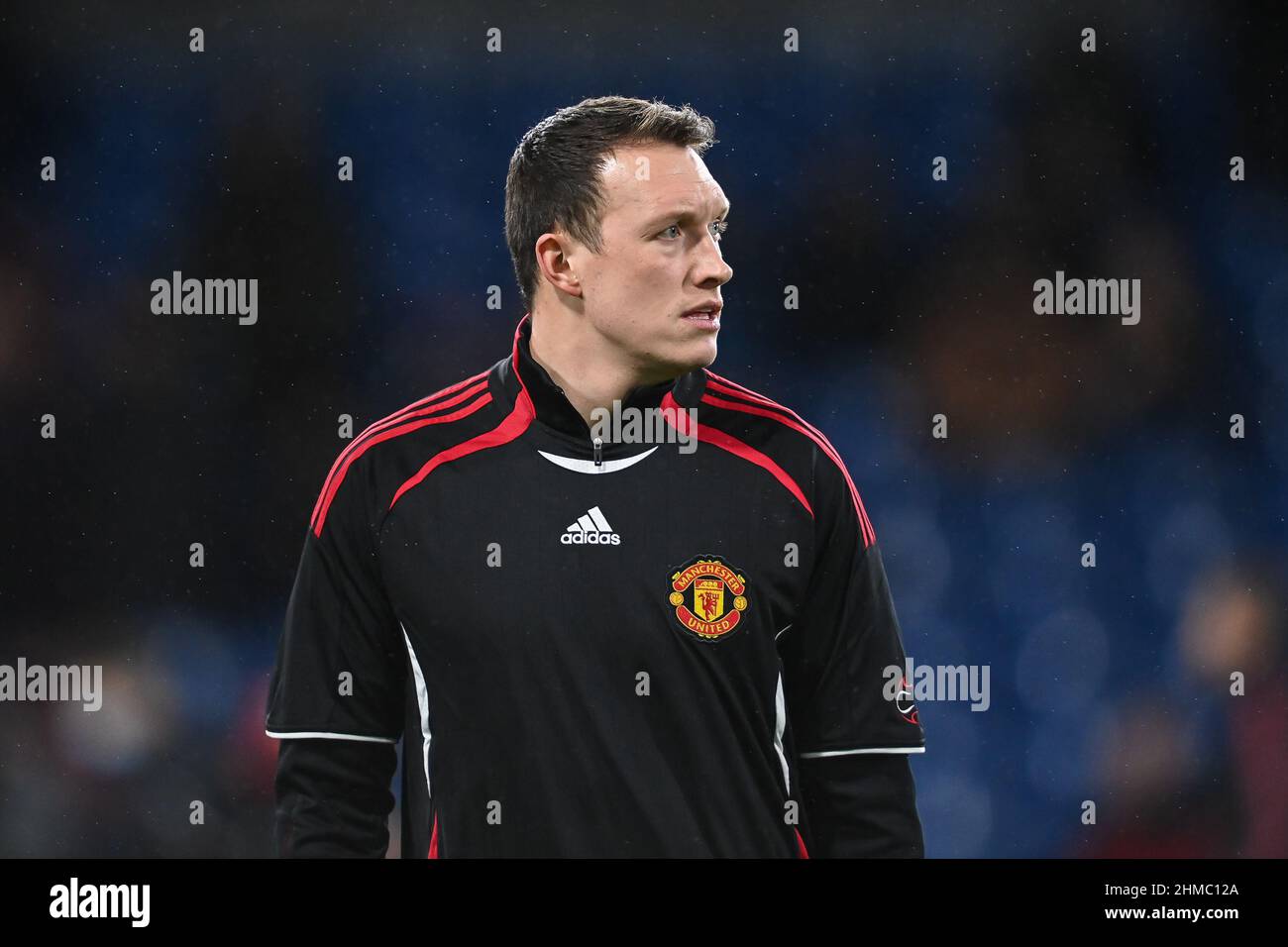 Phil Jones #4 of Manchester United during the pre-game warmup Stock Photo