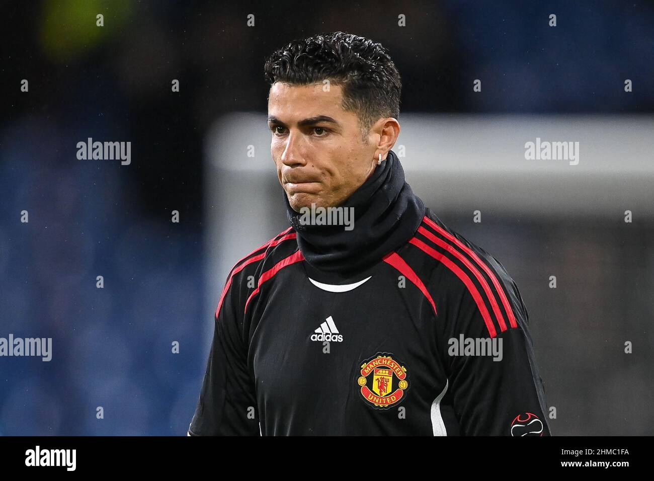 Cristiano Ronaldo #7 of Manchester United during the pre-game warmup in, on 2/8/2022. (Photo by Craig Thomas/News Images/Sipa USA) Credit: Sipa USA/Alamy Live News Stock Photo