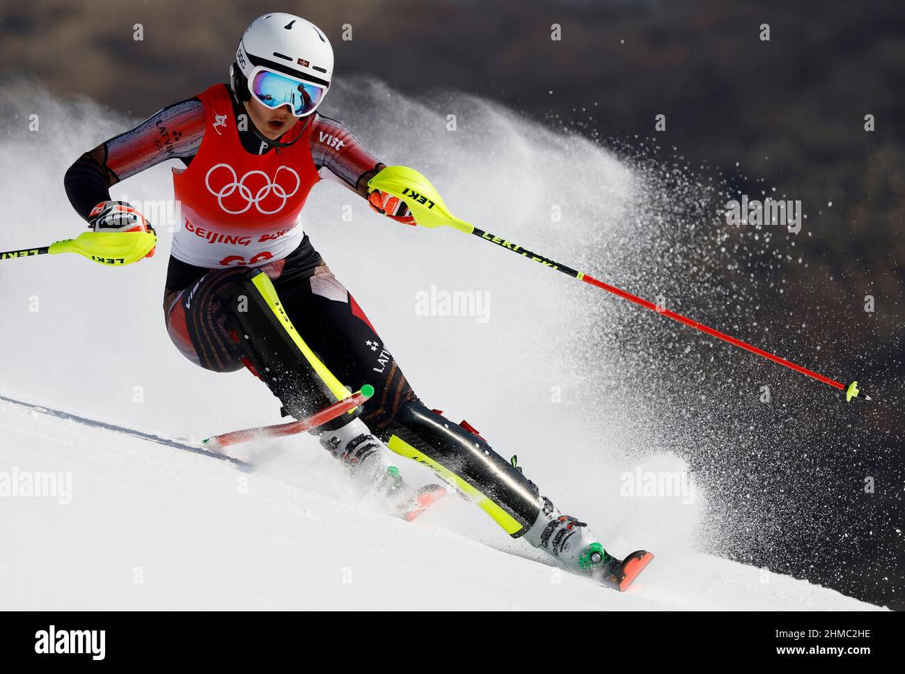 2022 Beijing Olympics - Alpine Skiing - Women's Slalom Run 1 - National  Alpine Skiing Centre, Yanqing district, Beijing, China - February 9, 2022.  Liene Bondare of Latvia in action. REUTERS/Christian Hartmann Stock Photo -  Alamy