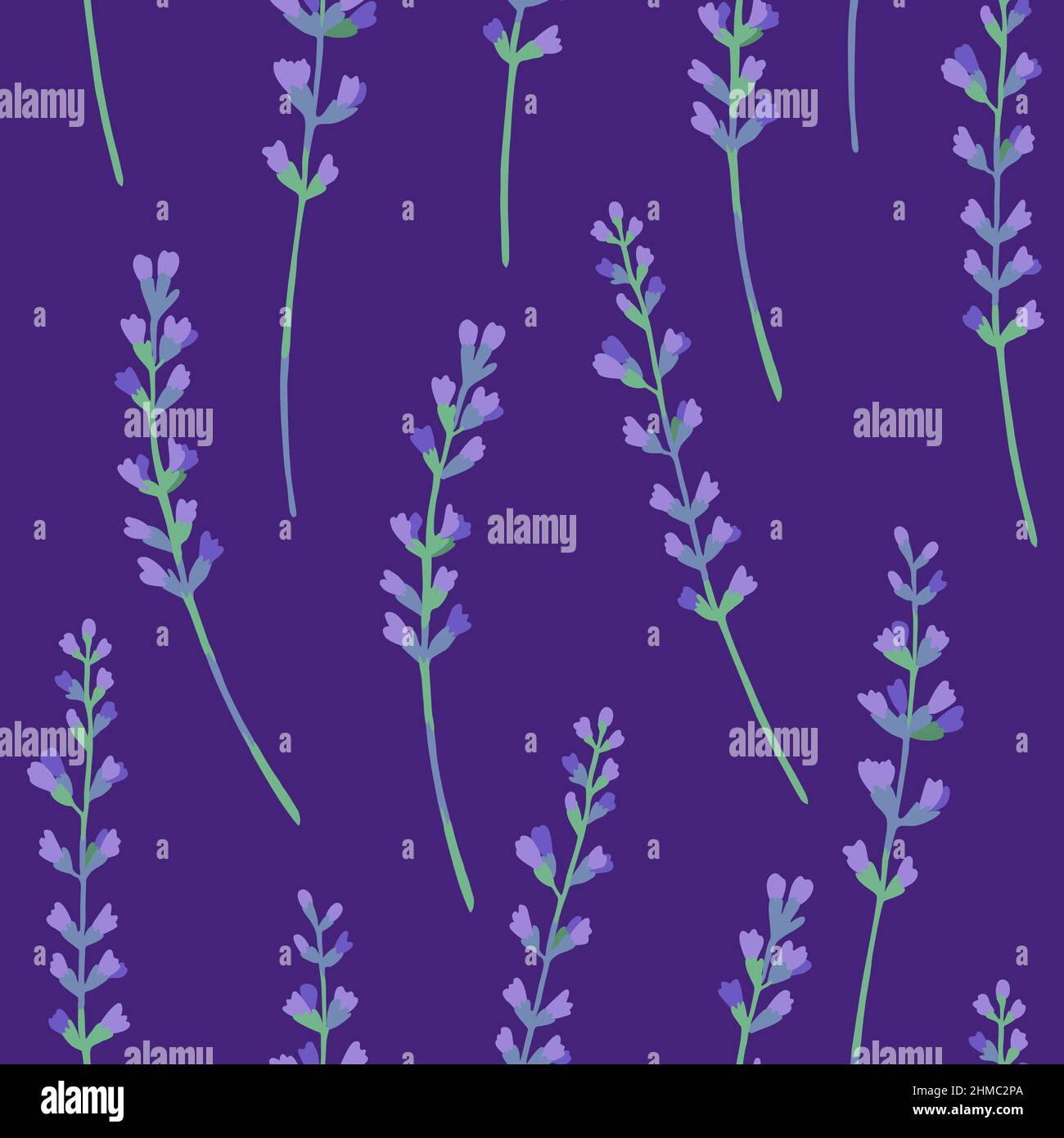 Seamless pattern with lavender floral elements for design and decor. Stock Vector