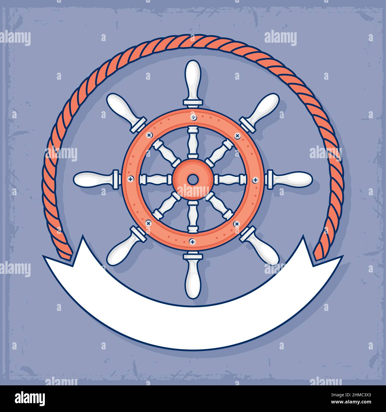 ship rudder with rope frame Stock Vector Image & Art - Alamy