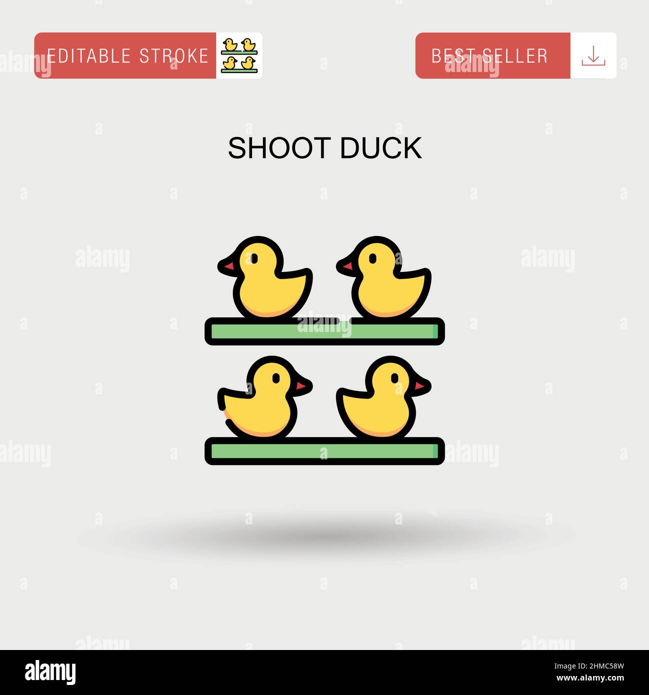 Shoot duck Simple vector icon. Stock Vector