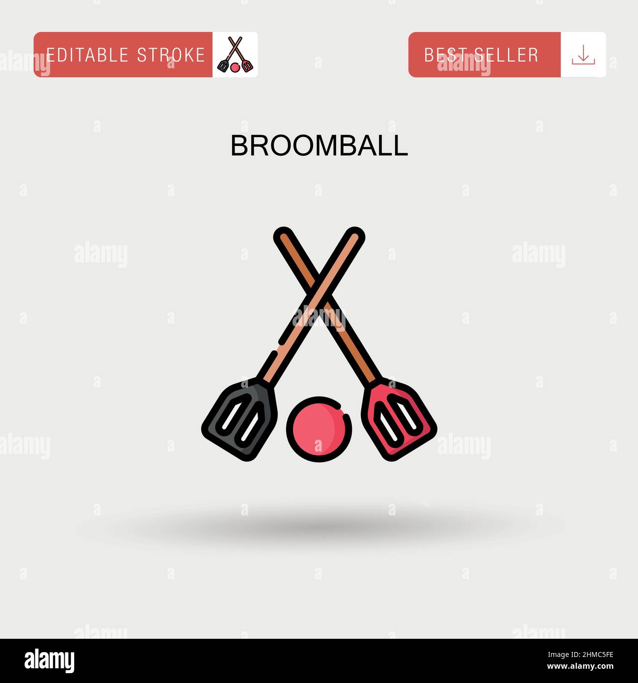 Broomball Simple vector icon. Stock Vector