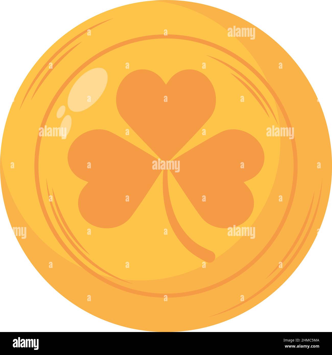 coin with shamrock icon flat Stock Vector Image & Art - Alamy