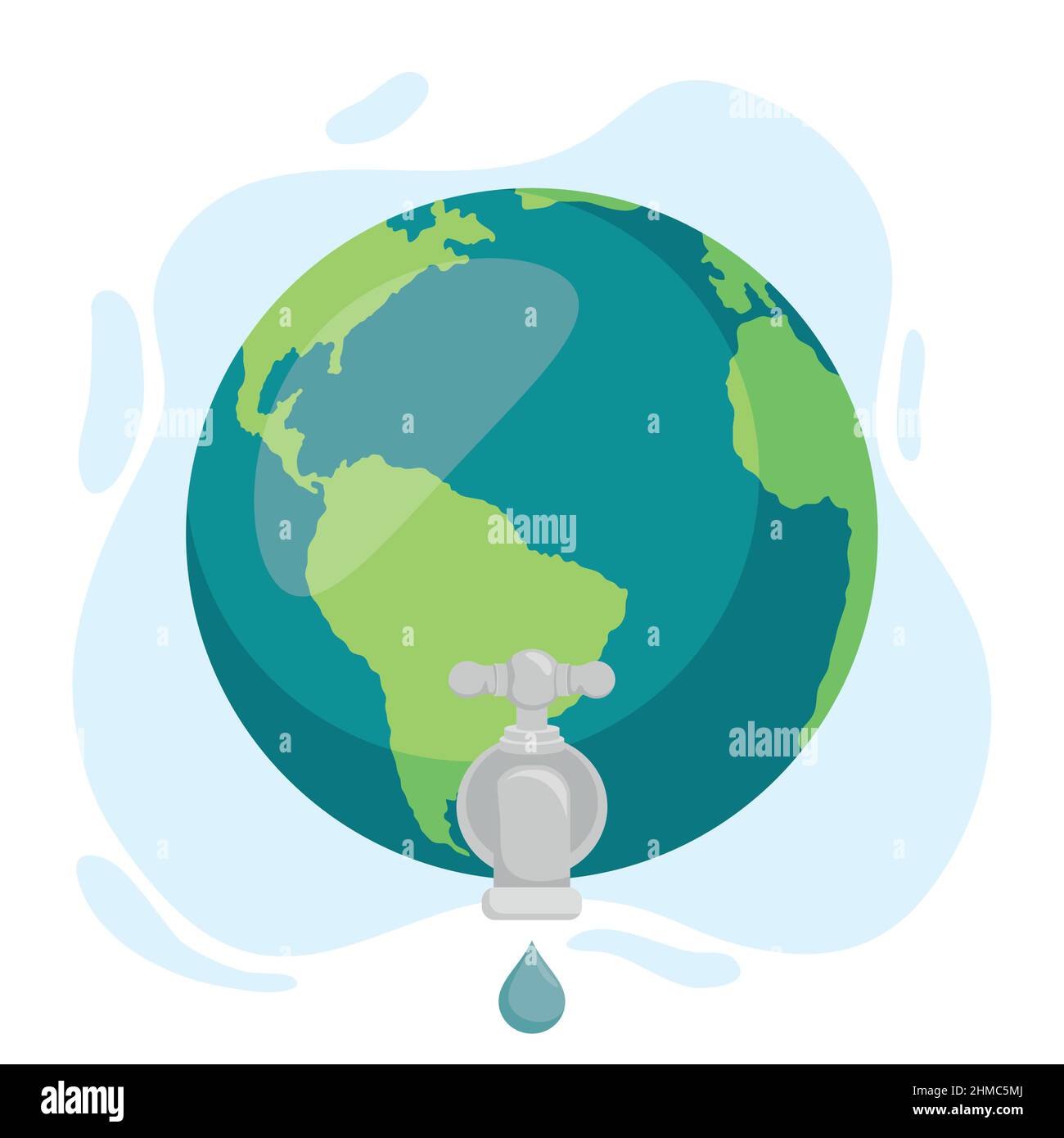 water day, faucet and drop on the map Stock Vector Image & Art - Alamy
