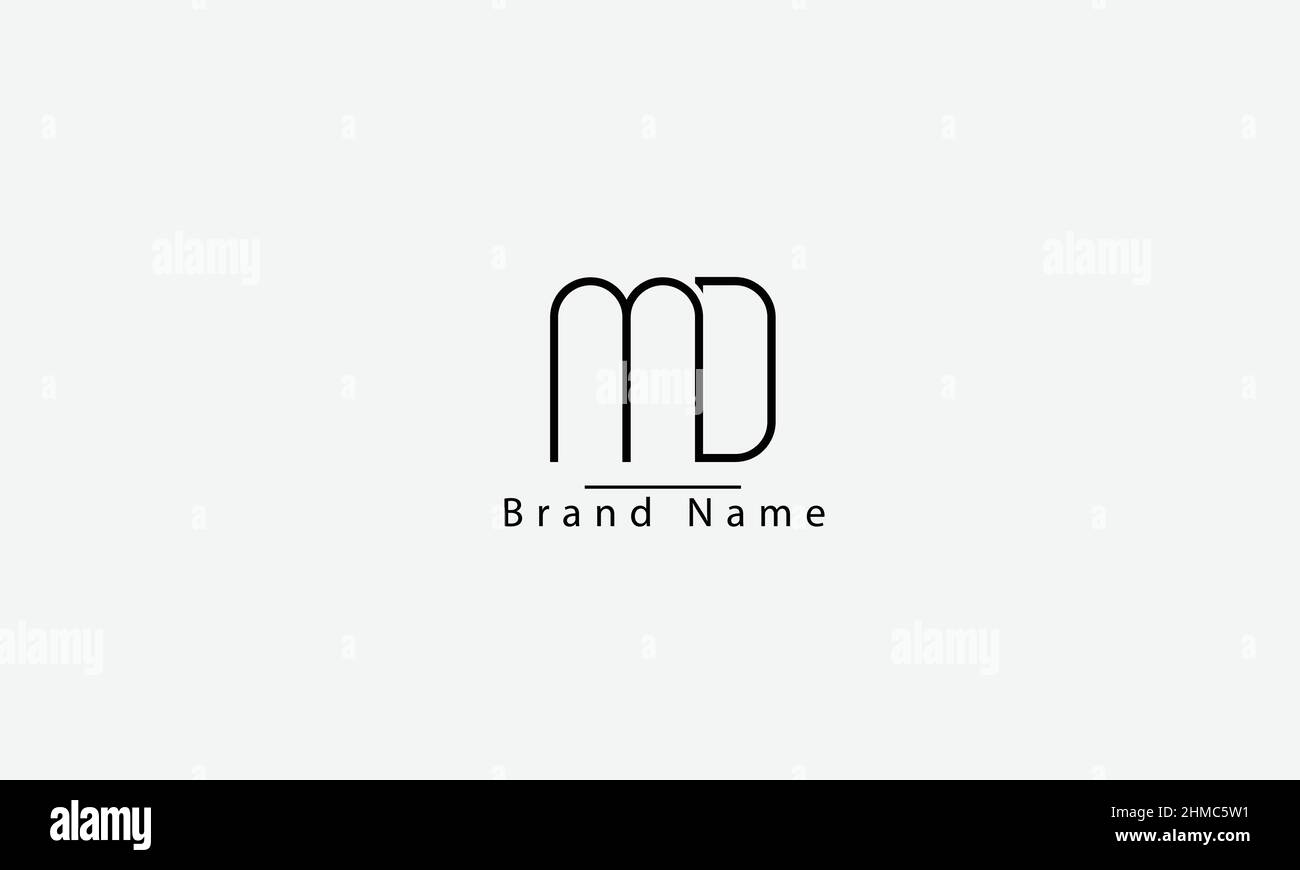 MD DM M D  abstract vector logo monogram template Stock Vector