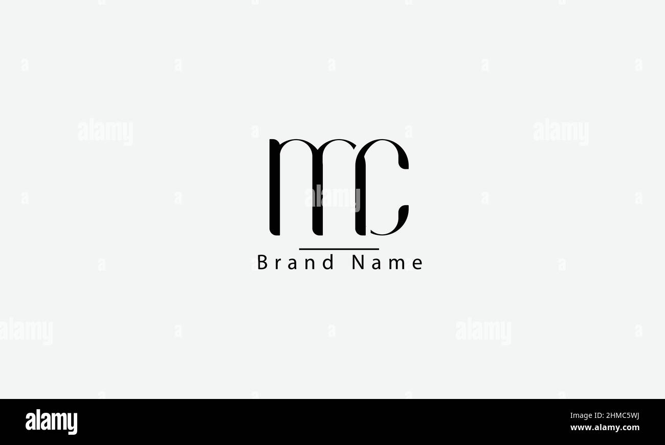 MC CM M C  abstract vector logo monogram template Stock Vector
