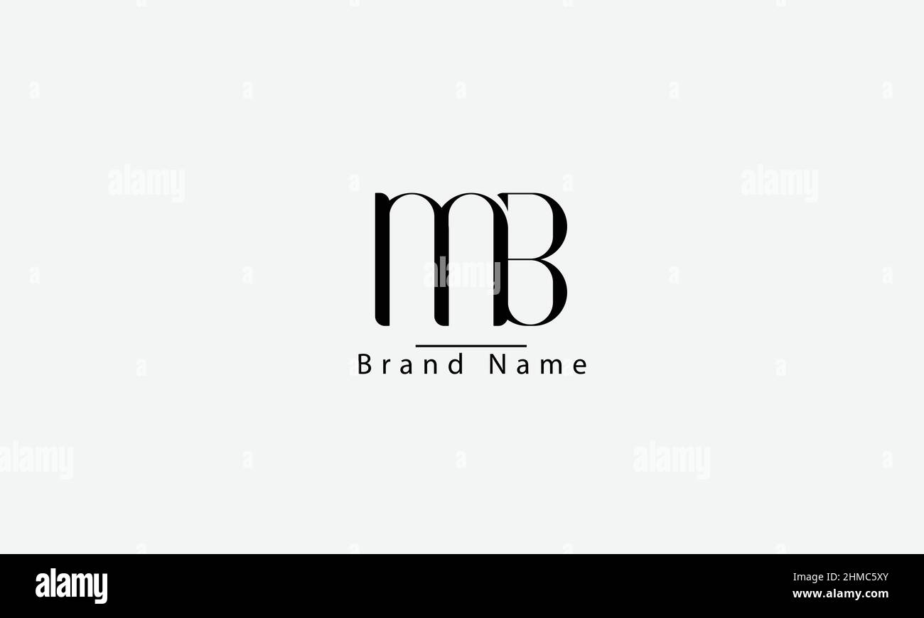 MB BM M B abstract vector logo monogram template Stock Vector