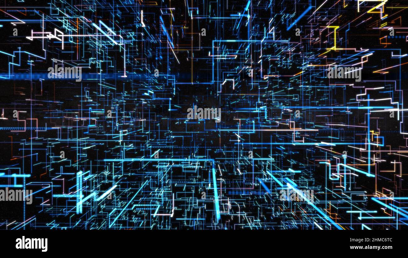 Abstract glowing structure of lines Stock Photo - Alamy