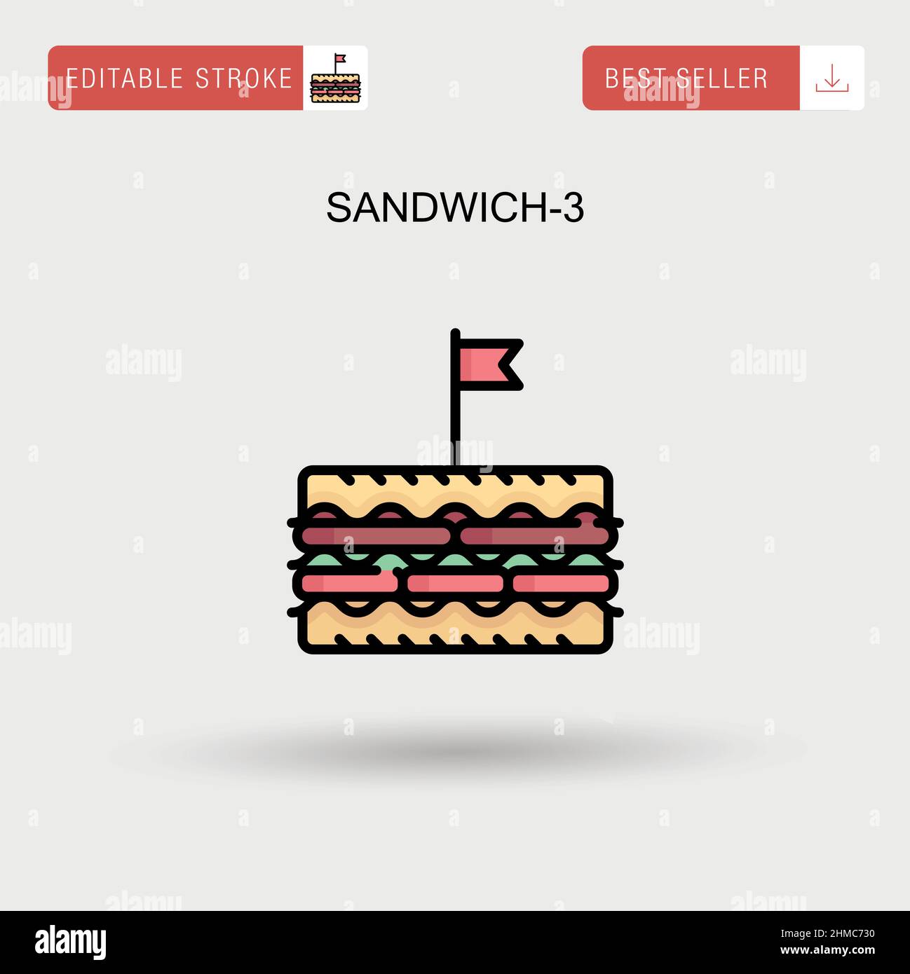 Sandwich-3 Simple vector icon Stock Vector Image & Art - Alamy