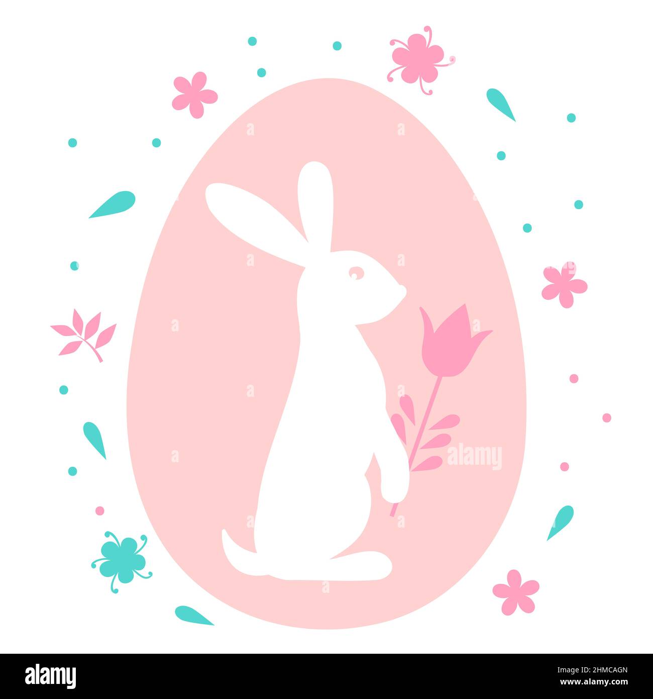 Easter bunny holding egg in Stock Vector Images - Alamy