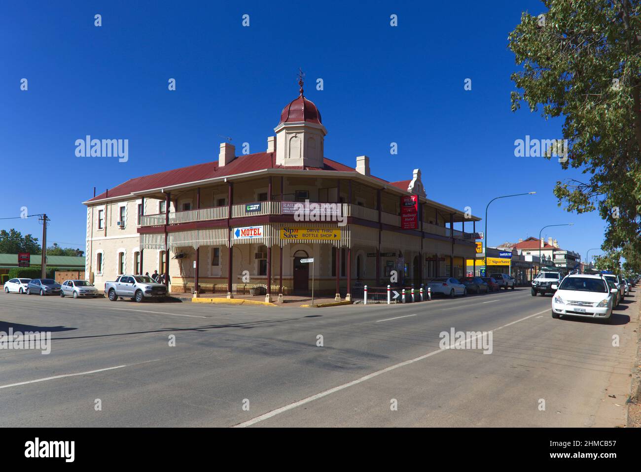 The historic Railway Hotel in Peterborough South Australia Stock Photo