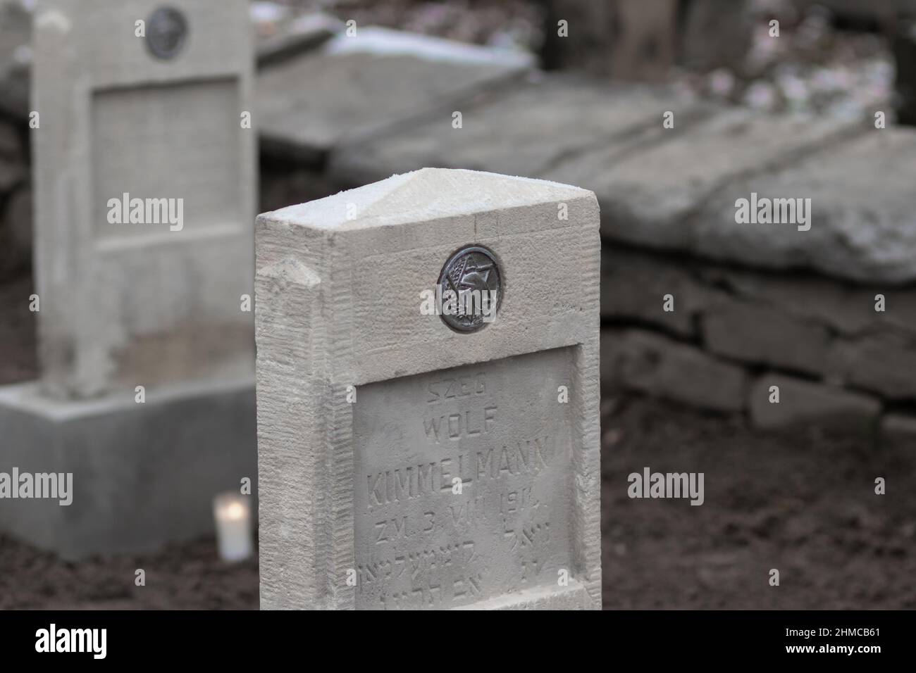 08-12-2021. krakow-poland. New gravestones of Jewish soldiers' graves from the First World War  restored by the Polish government and the Jewish commu Stock Photo