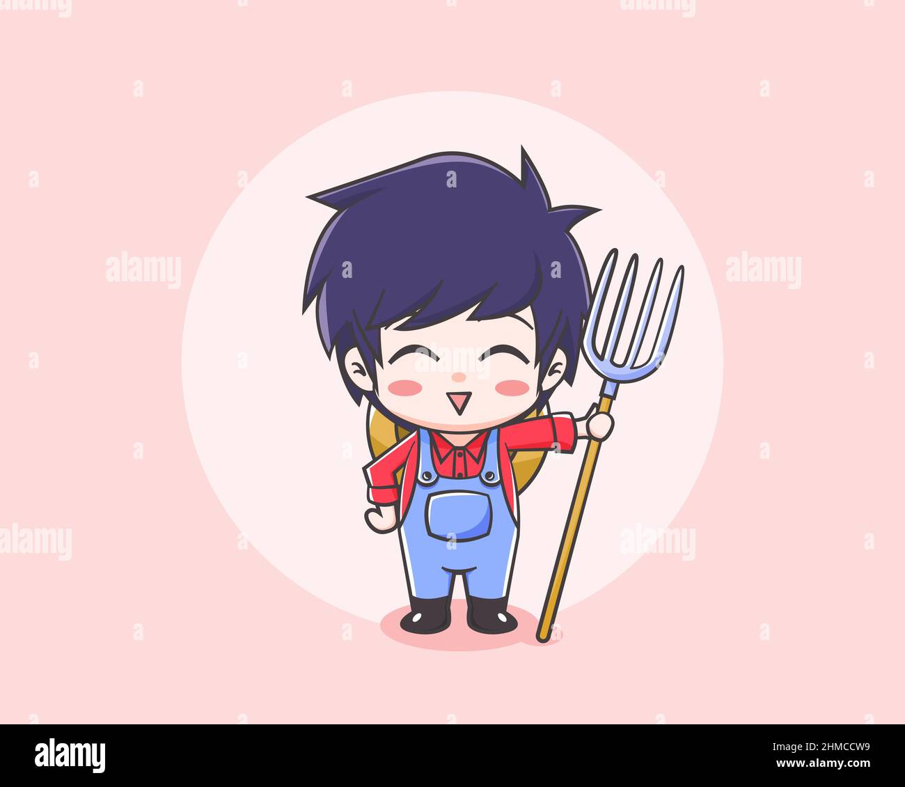 Cute farmer boy cartoon character Stock Vector Image & Art - Alamy