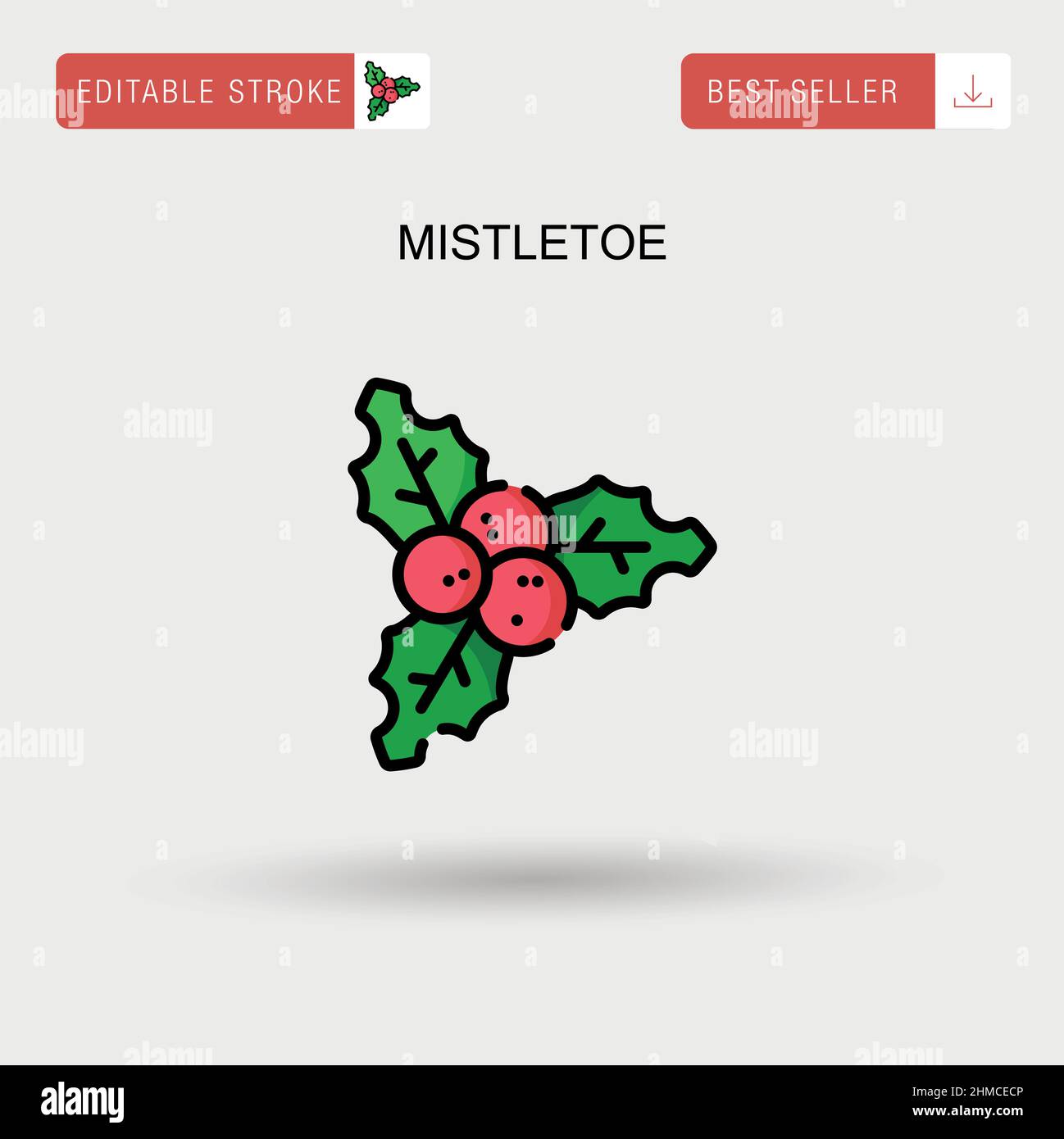 Mistletoe Simple vector icon. Stock Vector