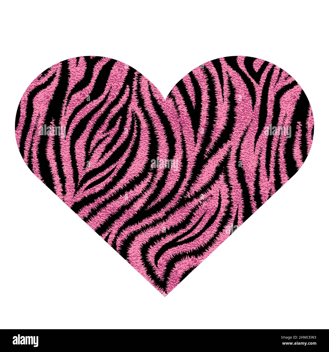 Heart with animal print. Pink metallic vector Stock Vector Image & Art