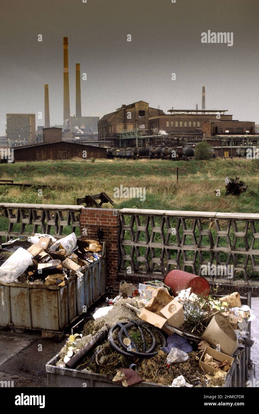 East Germany pollution a Bitterfeld trash of europe Mai 1990 Stock Photo