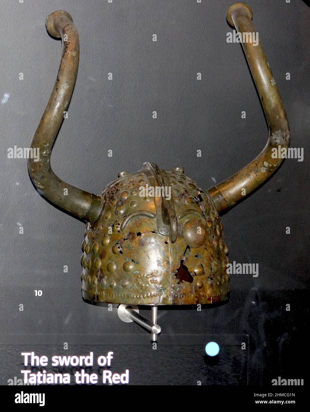 helmet of a Viking warrior,National Museum of Denmark (Nationalmuseet) Stock Photo