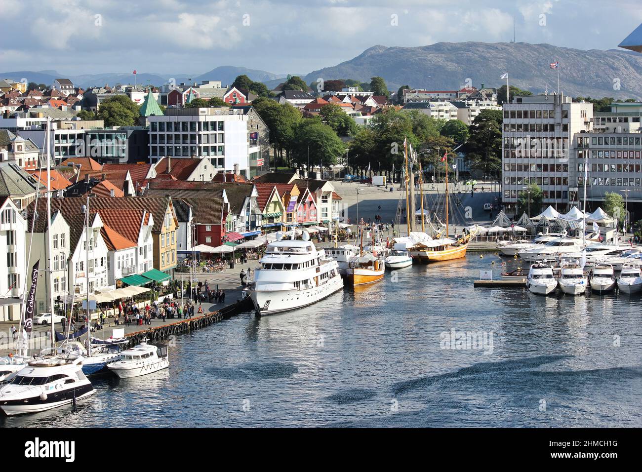 Stavanger Norwegian town with breathtaking landscapes beautiful fjords, mountains and long white beaches. Stock Photo
