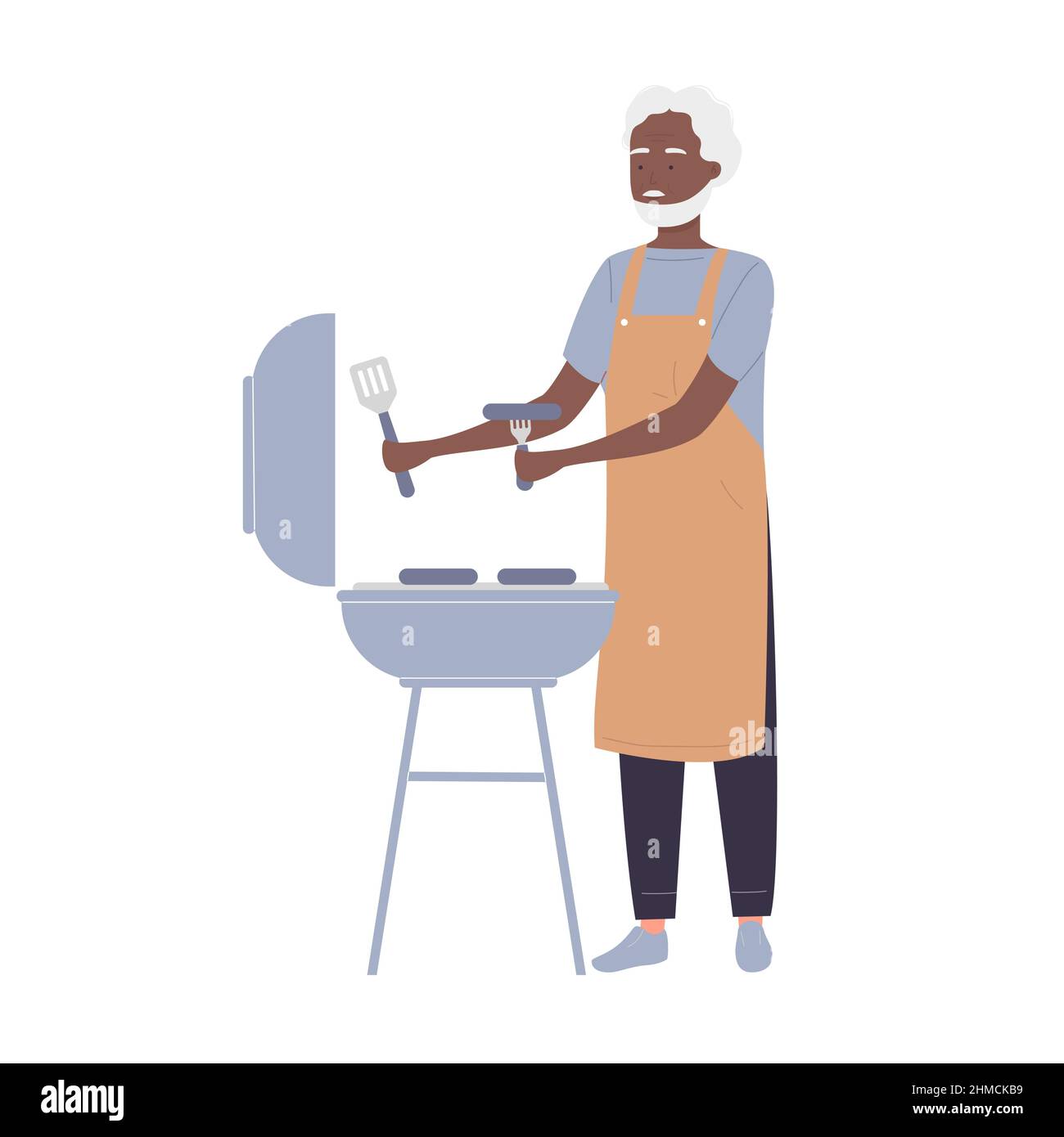 Person With Fried Sausages Stock Vector Images Alamy