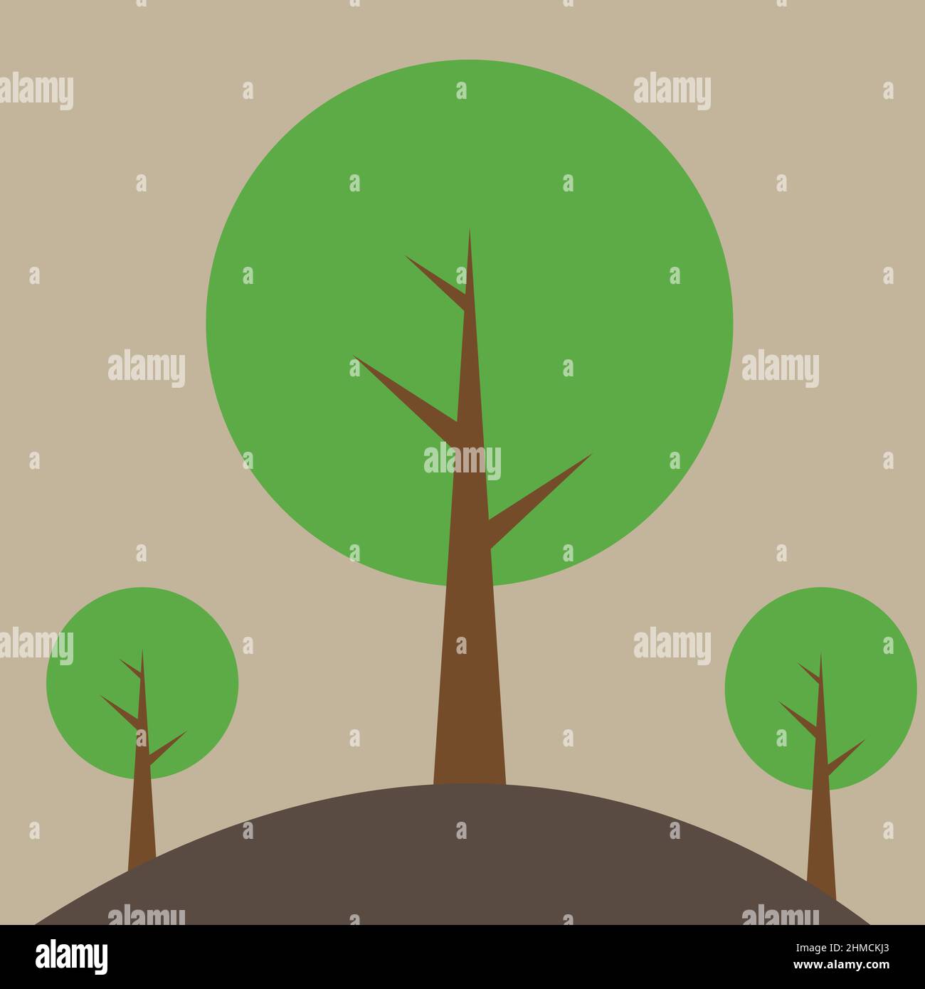 trees in mountian  vector illustration Stock Vector