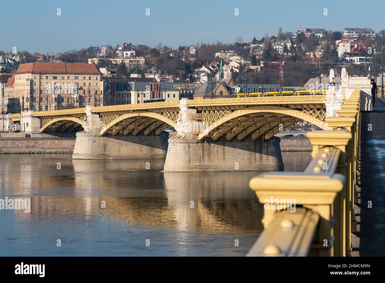Margaret Bridge or Margit hid over Danube river in Budapest, Hungary Stock Photo