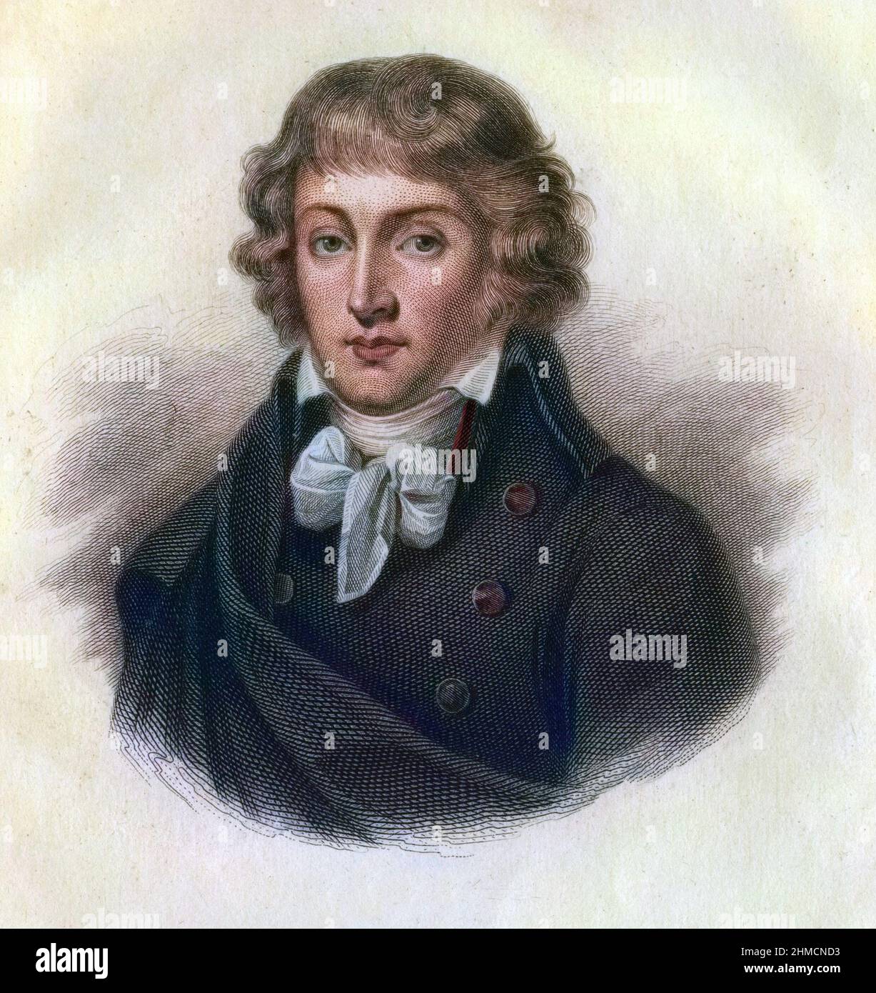 Portrait de Louis Antoine de Saint-Just (1767-1794) homme politique français de la Révolution française Stock Photo