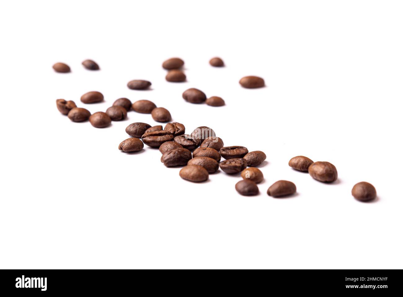 roasted coffee beans isolated on white background Stock Photo