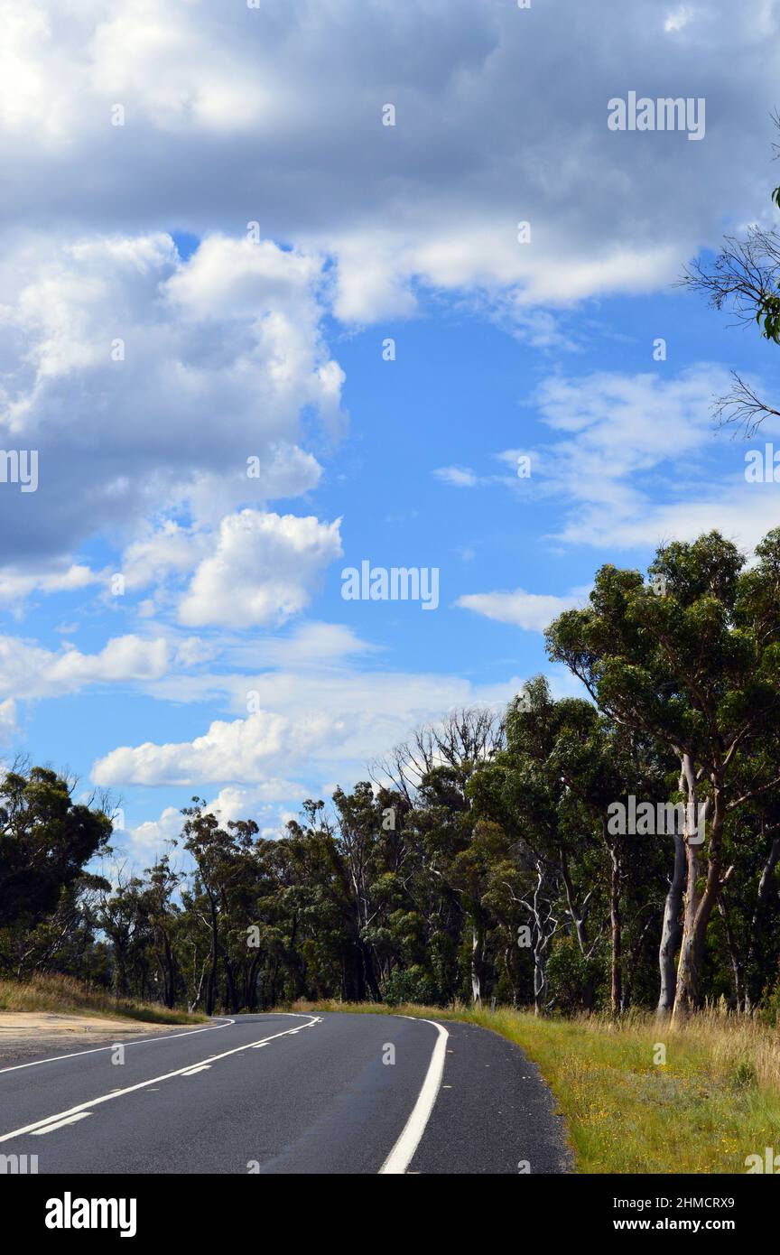 A view of the countryside along Chifley Drive near Clarence, NSW Stock Photo