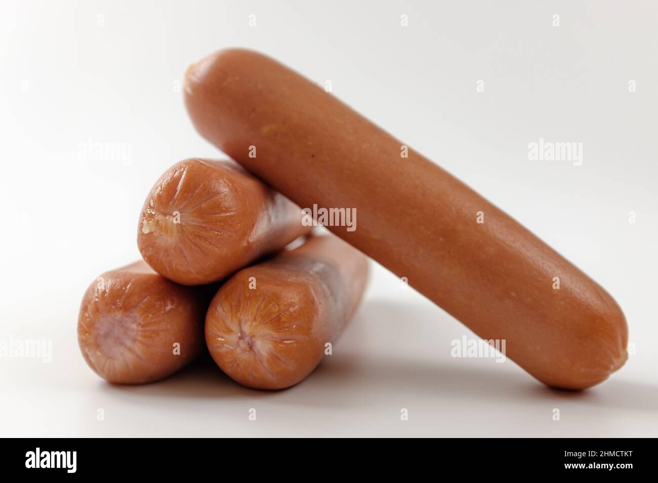 frankfurter sausage on a white background Stock Photo