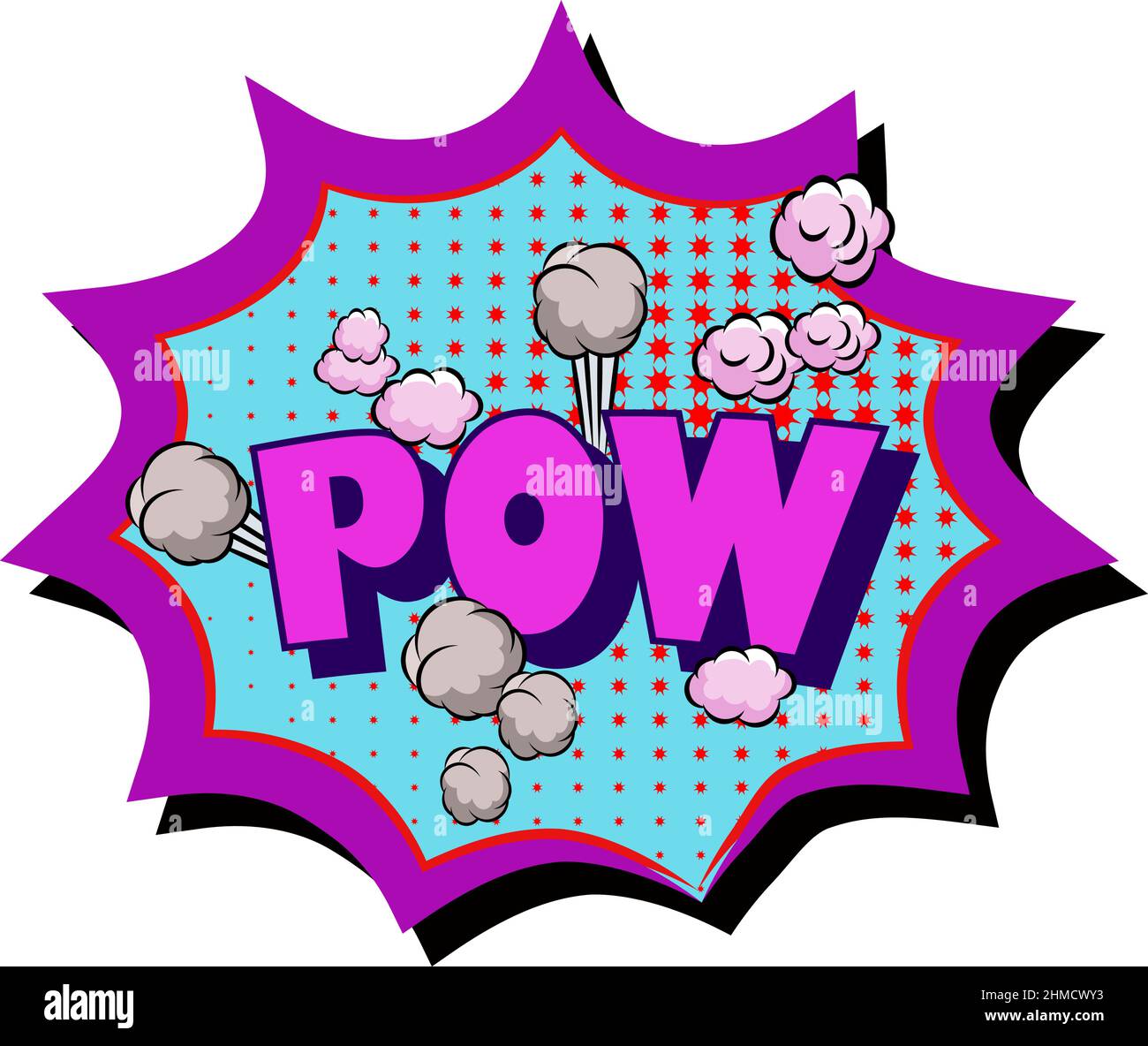 POW Sign comic explosion bubble with a bomb in popart vintage style ...