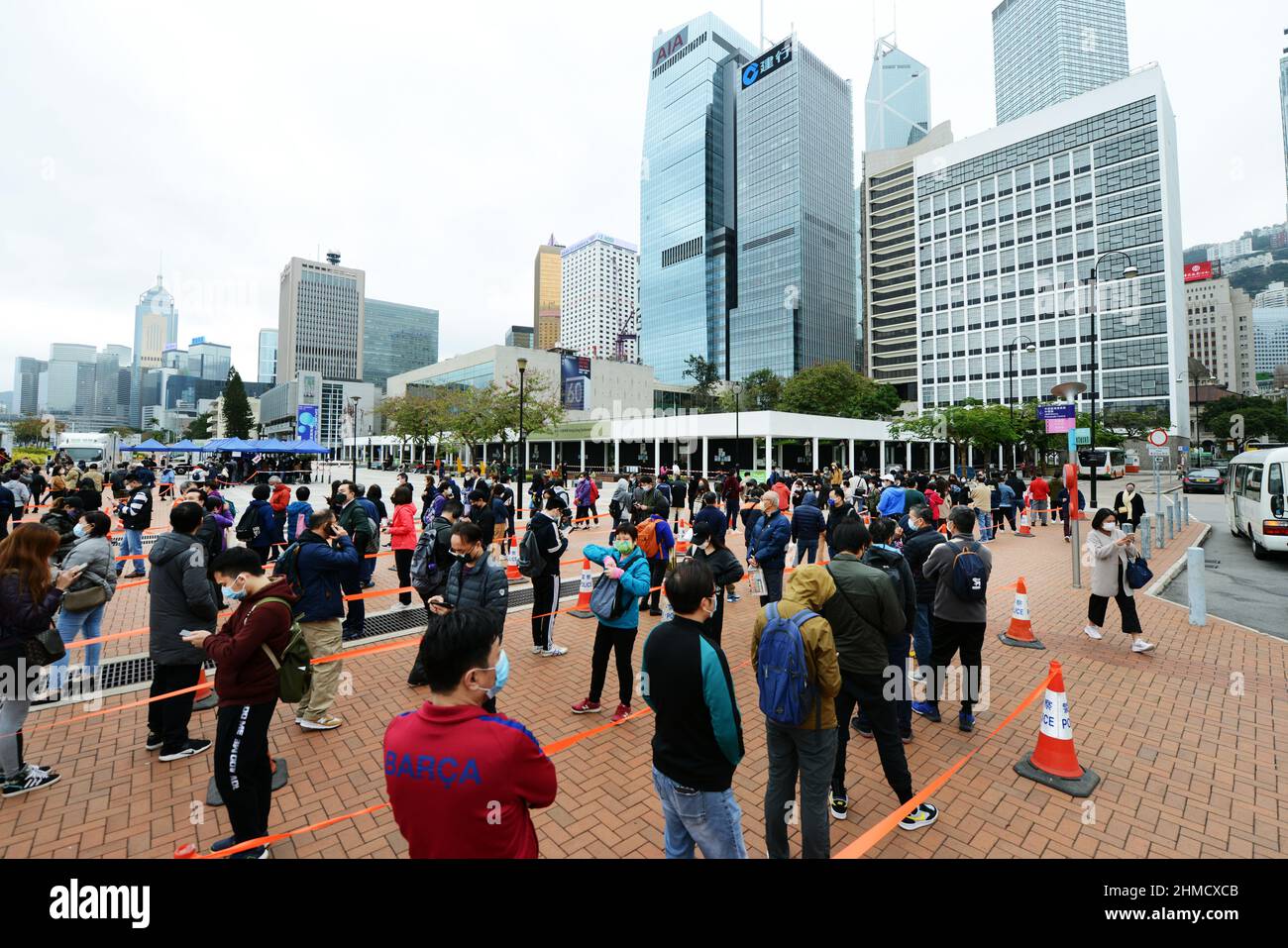 9th of February 2022, Central District, Hong Kong. Hongkongers waiting