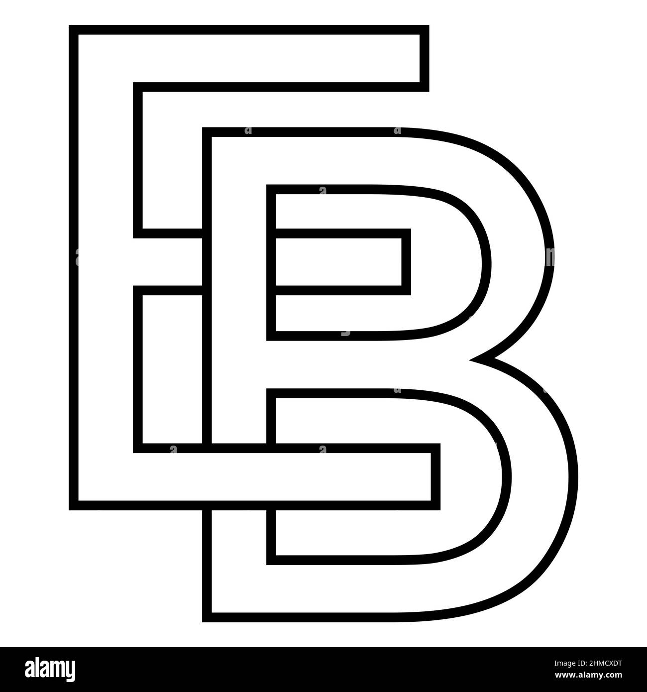 Logo sign eb ab icon nft eb interlaced letters e b Stock Vector