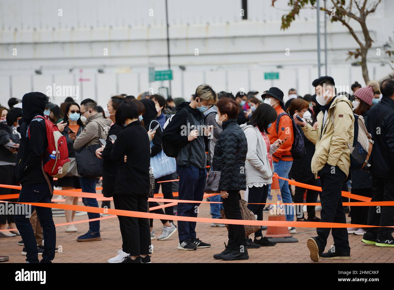9th of February 2022, Central District, Hong Kong. Hongkongers waiting