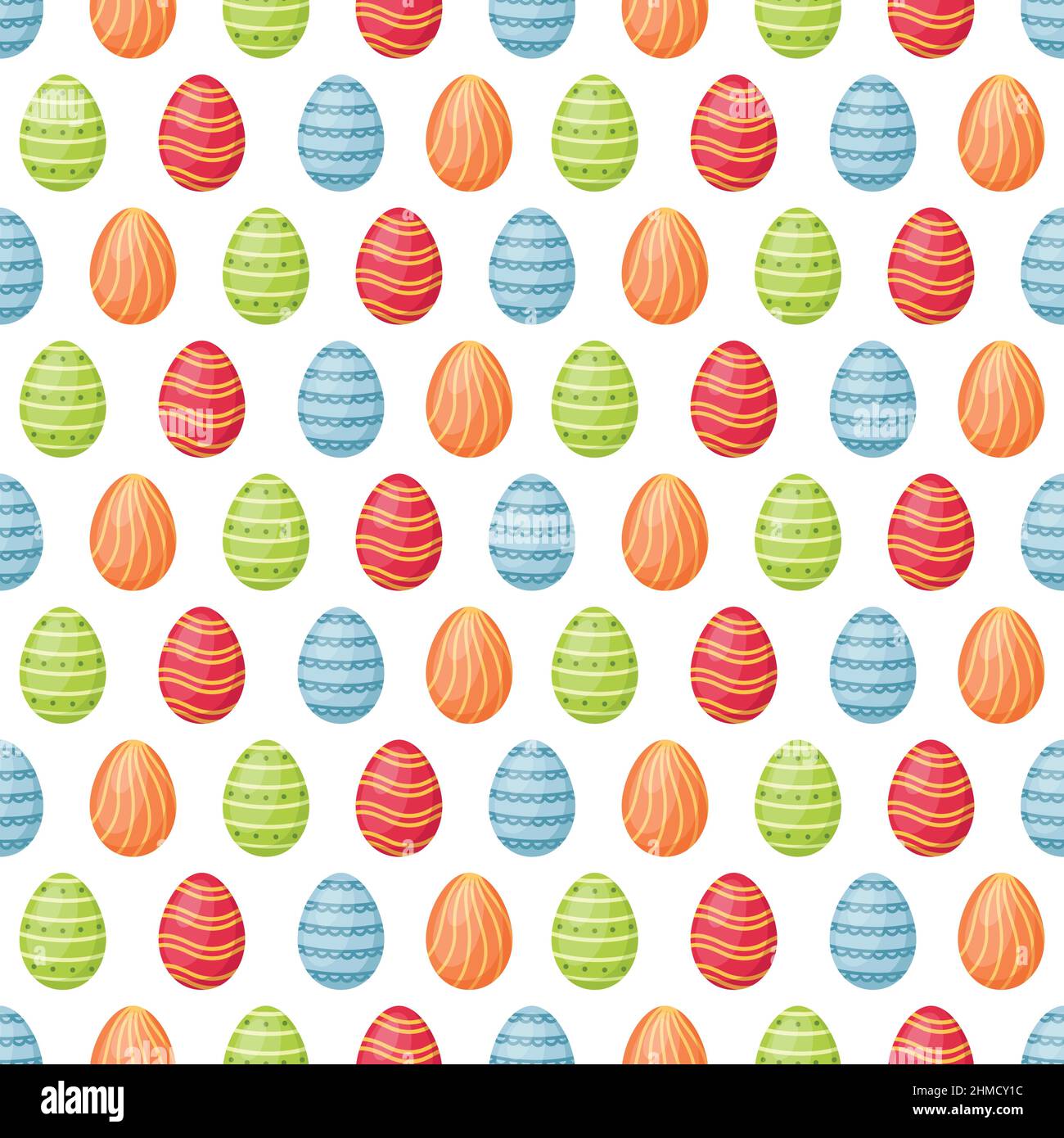 Seamless pattern with Easter egg. Happy Easter background, vector illustration Stock Vector
