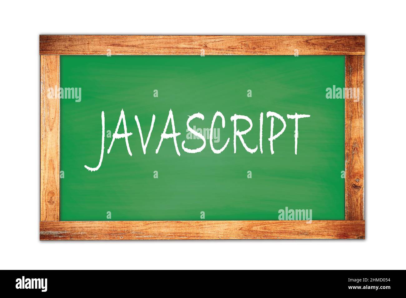 JAVASCRIPT text written on green wooden frame school blackboard Stock ...