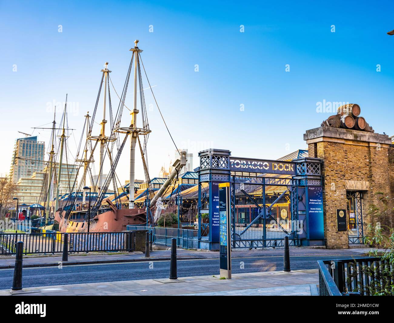 Tabacco Dock, Wapping, Old pirate ship. Stock Photo