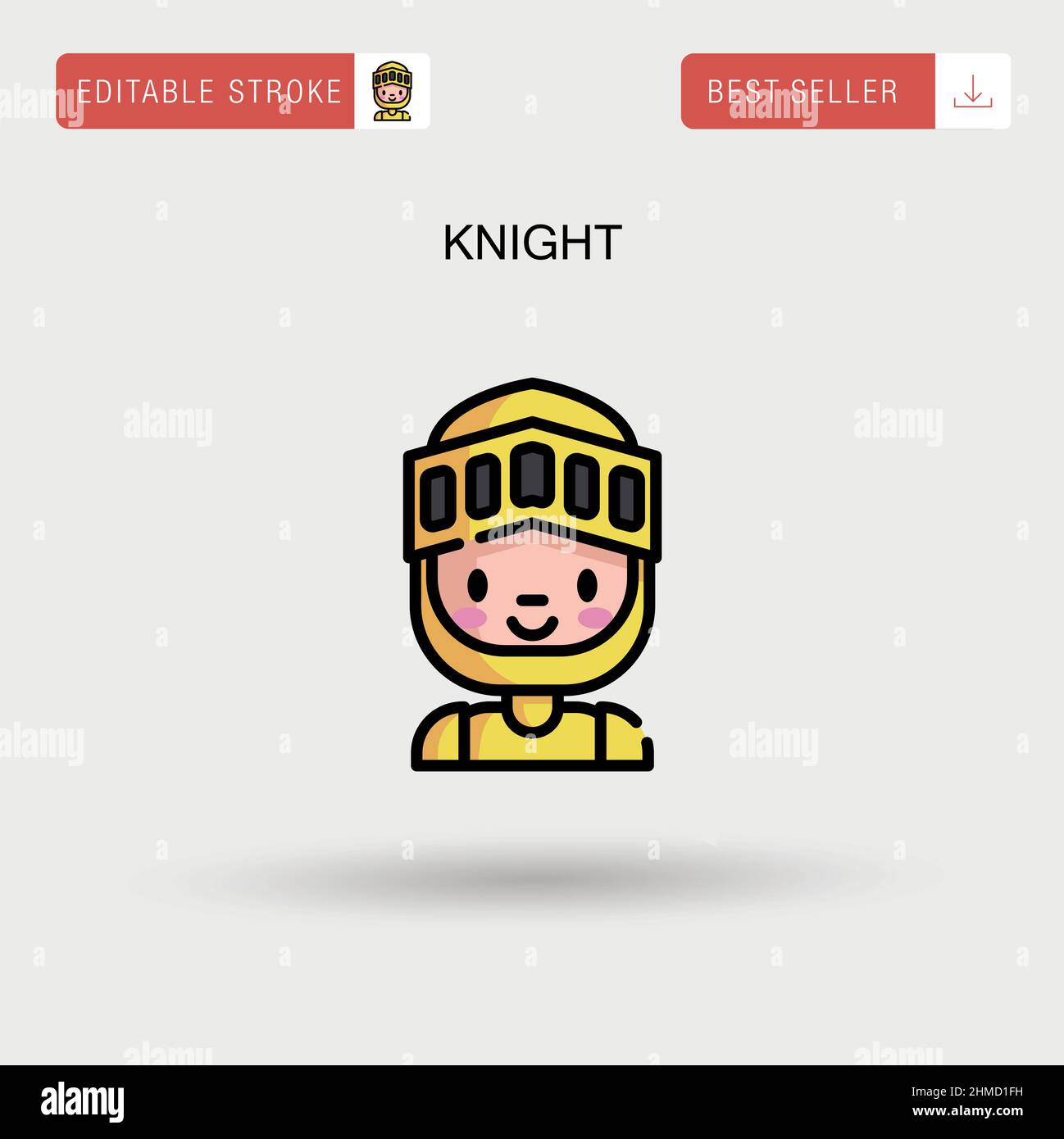 Knight Simple vector icon. Stock Vector