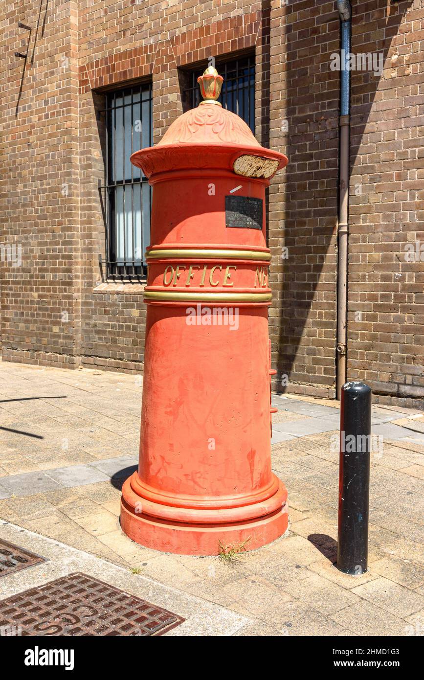 An old Australian Post posting box in Woolloomooloo, Sydney, New South Wales Stock Photo