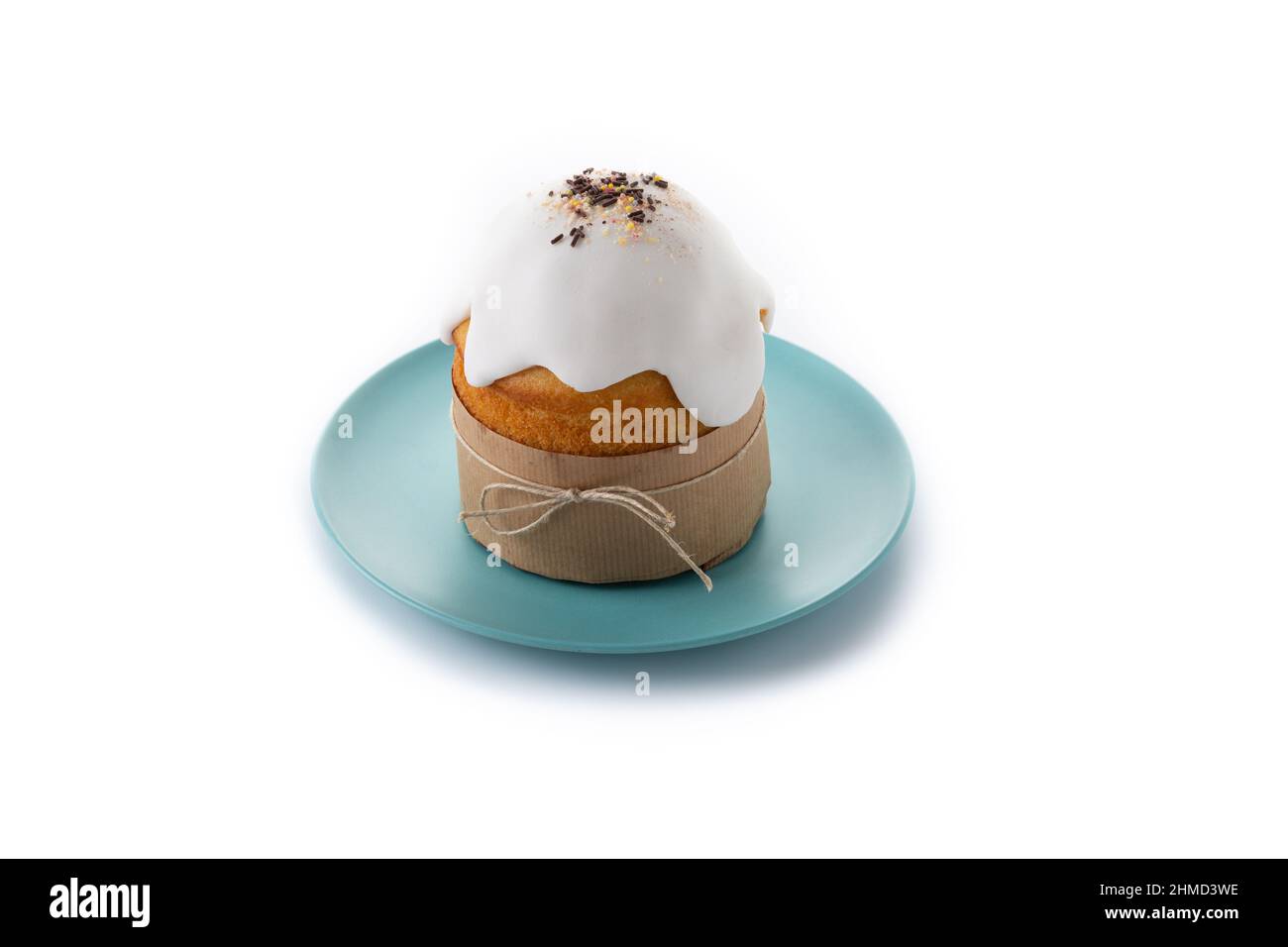 Traditional Easter cake isolated on white background Stock Photo