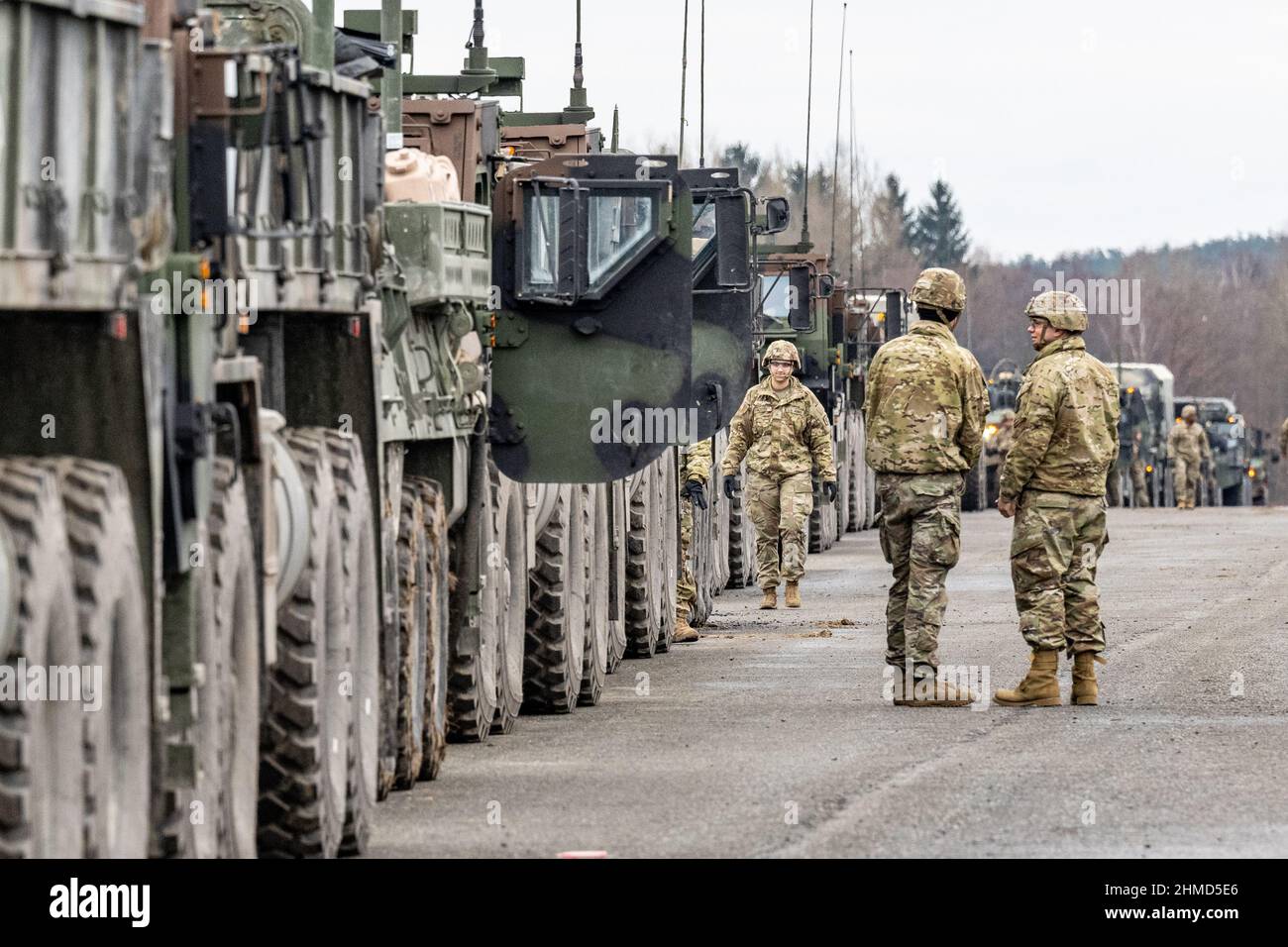 Vilseck, Germany. 09th Feb, 2022. Military vehicles of the US Army