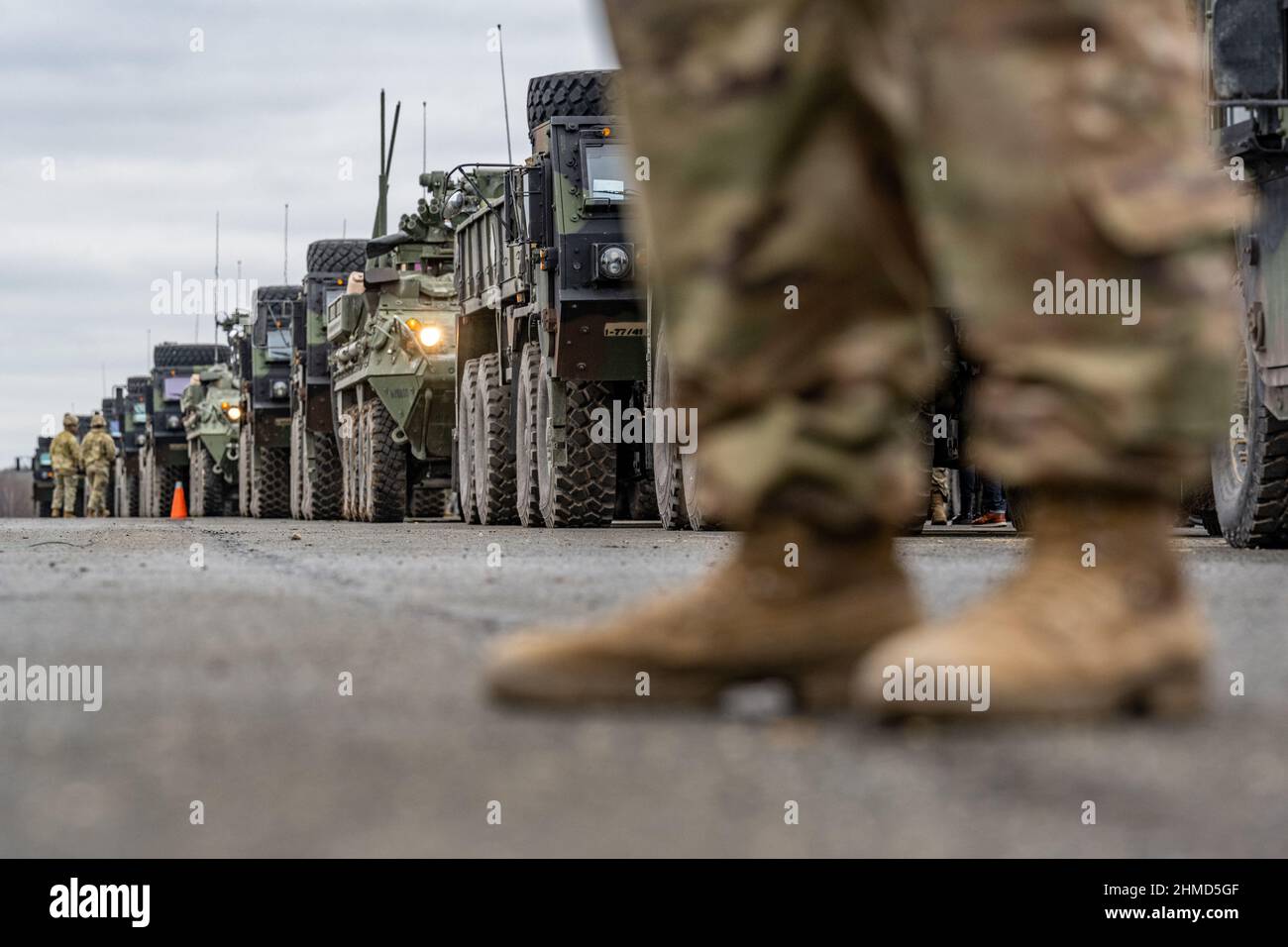 Vilseck, Germany. 09th Feb, 2022. Military vehicles of the U.S. Army ...