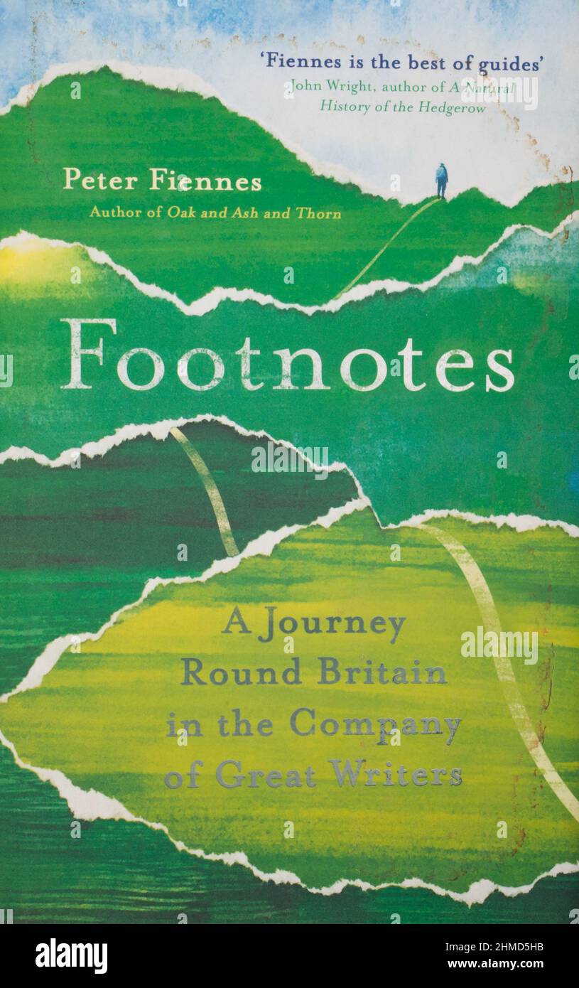 The book, Footnotes: A Journey Round Britain in the Company of Great Writers by Peter Fiennes Stock Photo