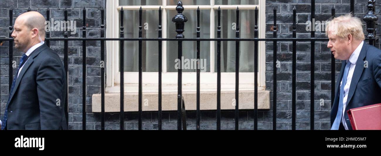 London, UK. 9th Feb, 2022. Boris Johnson, MP, Prime Minister, leaves 10 Downing Street for Prime Minister's Questions Credit: Ian Davidson/Alamy Live News Stock Photo