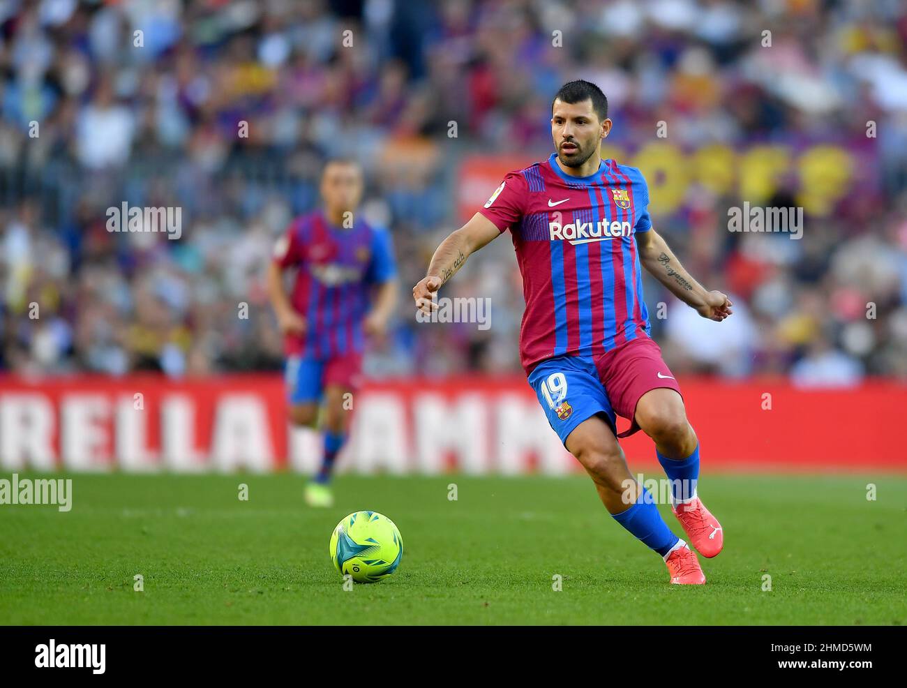 Sergio Kun Agüero (19) of FC Barcelona during the tenth day of La Liga ...
