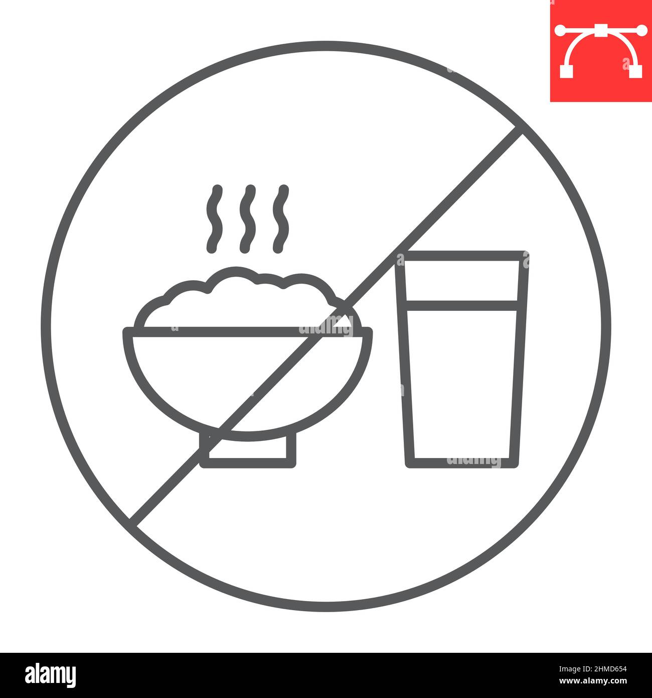 No food line icon, drink and ban, no eating vector icon, vector