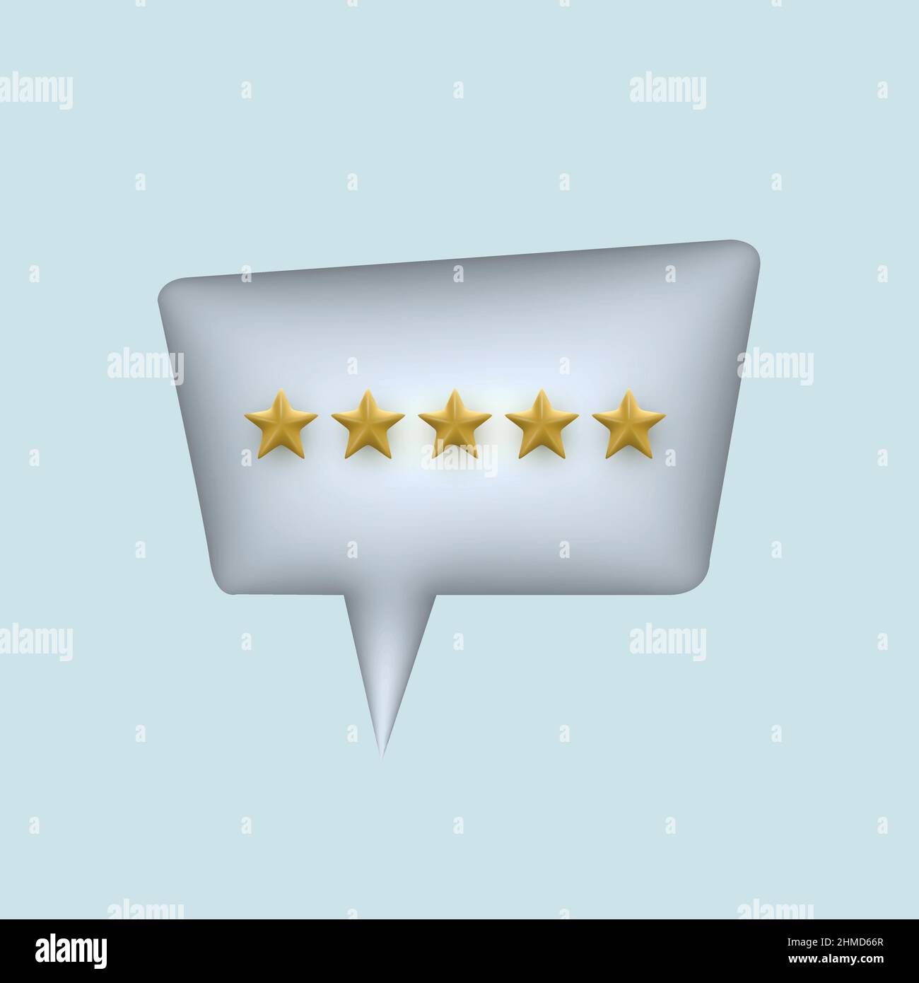 Review five stars 3D Bubble for Communication concept and Web UI Stock Vector